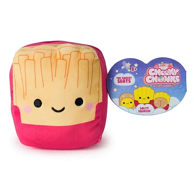 Cheeky Chonks Salty Squeeze, Peluche réversible, peluches sur le thème de la nourriture, peluche portion de frites à partir de 3 ans, rouge, 11 cm