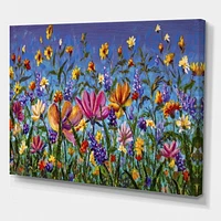 Designart Daisies and Wildflowers In Summer Garden Field I Canvas Wall Art