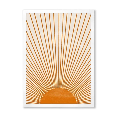 Designart Imprimé soleil orange III Art mural encadré