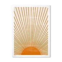 Designart Orange Sun Print III Framed Wall Art