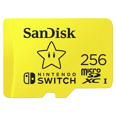 Carte SanDiskMD microSDXCMC pour Nintendo SwitchMC de 256 Go – SQXAO256GCWCZN