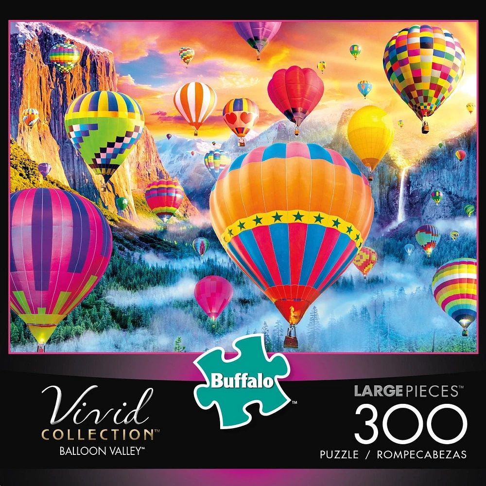 Buffalo Games Large Pieces Vivid Collection Balloon Valley 300 Piece Jigsaw Puzzle