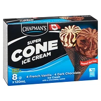 Chapman's Super French Vanilla & Dark Chocolate Ice Cream Cone in a Box 8 x 120 ml
