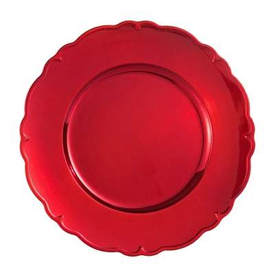 Assiette de présentation 33cm Holiday Time de couleur rouge