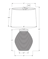 Monarch Specialties  Luminaire, 25"h, Lampe De Table, Béton Noir, Teinte Ivoire / Crème, Contemporain