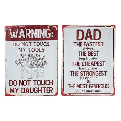 IH Casa Decor Sign Metal Sign Papa / Avertissement Asstd - Ensemble De 2