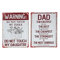 IH Casa Decor Sign Metal Sign Papa / Avertissement Asstd - Ensemble De 2