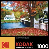 Kodak 1000pc Puzzle - Pont traversant la rivière à l'église, Stark, New Hampshire (Anglais seulement)