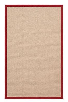 Tapis d'appoint Athena naturel et rouge de 1 pi 10 po x 2 pi 10 po