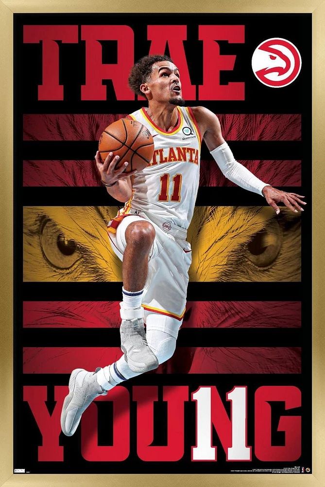 NBA Atlanta Hawks - Trae Young 20 Wall Poster, 22.375" x 34" Framed