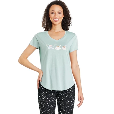 George Women's V-Neckline Sleep Tee, Sizes XS-XXL
