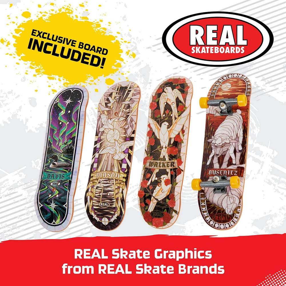Tech Deck, Ultra DLX Fingerboard 4-Pack, Real Skateboards, Collectible and Customizable Mini Skateboards, Kids Toys for Ages 6 and up