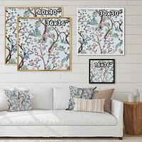 Designart Chinoiserie Aux Oiseaux Et Pivoines X ART MURAL À CADRE FLOTTÉ