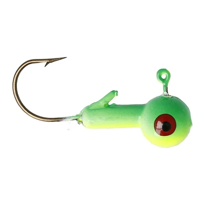 Eagle Claw QWBH18-12 Gabarit à tête sphérique, Chartreuse/Citron vert, 1/8 oz, crochet taille 1/0, paquet de 10 Gabarit à tête sphérique, Char