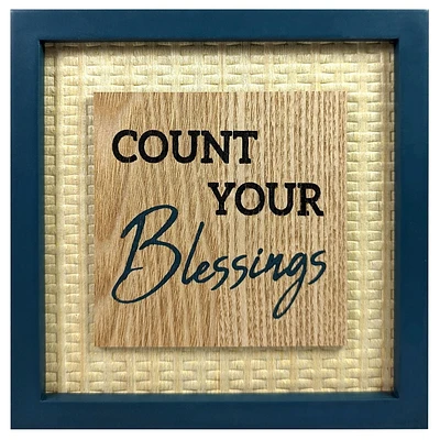 BLESSINGS  PLAQUE - NAVY, BLESSINGS  PLAQUE DÉCOR