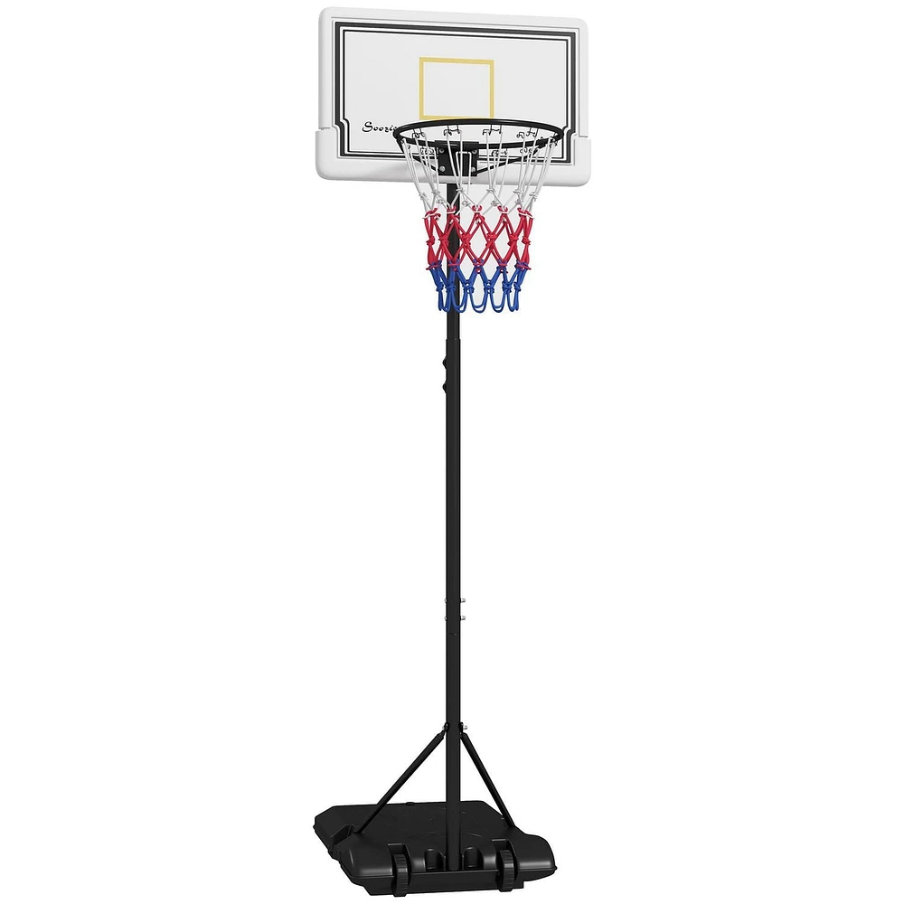 Soozier Basketball Hoop Outdoor with Wheels, 6-7ft Height Adjustable