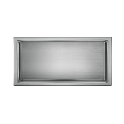 Niche de douche murale d'akuaplus® 12 po x 24 po, fait en acier inoxydable .