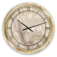 Designart 'White Onyx Natural White Marble' Glam wall clock