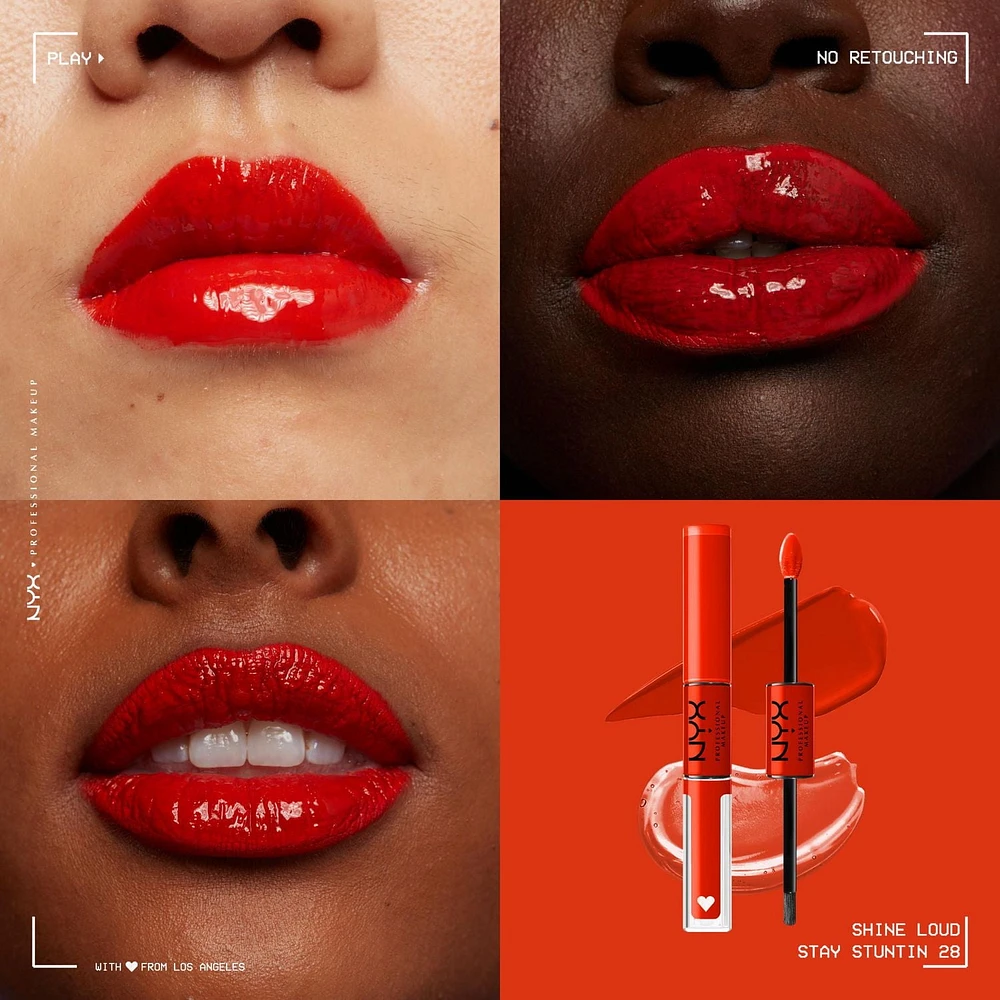NYX PROFESSIONAL MAKEUP, Shine loud, Couleur pour lèvres haute brillance, longue tenue, Formule vegan - BORN TO HUSTLE (Rose) Couleur haute brillance