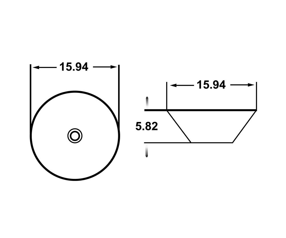 American Imaginations 15.94-in. W Above Counter Black Swirl Bathroom Vessel Sink For Deck Mount Deck Mount Drilling AI-27901