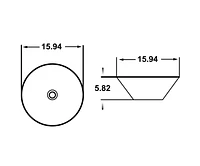American Imaginations 15.94-in. W Above Counter Black Swirl Bathroom Vessel Sink For Deck Mount Deck Mount Drilling AI-27901