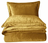 Ensemble de housse de duvet en velours froissé de couleur unie de Swift Home