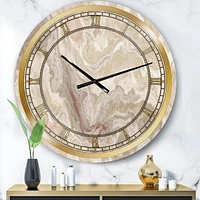 Designart 'White Onyx Natural White Marble' Glam wall clock