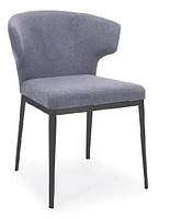 Grey upholstered Dining Chair With Backrest Without Button, Chair ideal for Dining Room and Living Room.