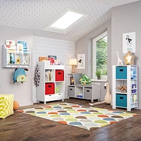 Maison RiverRidge®Meuble de rangement pour enfant avec casiers et range-livres, blanc avec bacs 2 pièces
