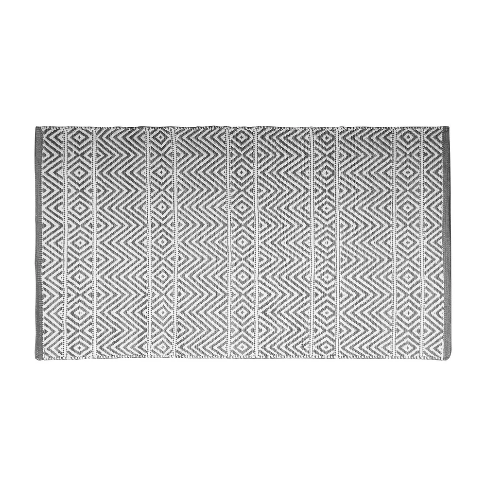 Fabstyles Herringbone Cotton Flat Weave Area Rug for Living Room, Hallway, Patio