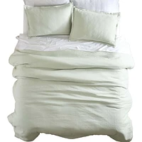 Better Homes & Gardens 3-Piece Soft Sea Crinkled Gauze Duvet Set, Adult King, Corner & side interior ties. Hidden Button Closure. Envelope Closure on Shams.