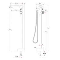akuaplus® CLAUDIA Freestanding Bathtub Faucet with Hand Shower.