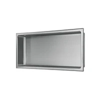 Niche de douche murale d'akuaplus® 12 po x 24 po, fait en acier inoxydable .