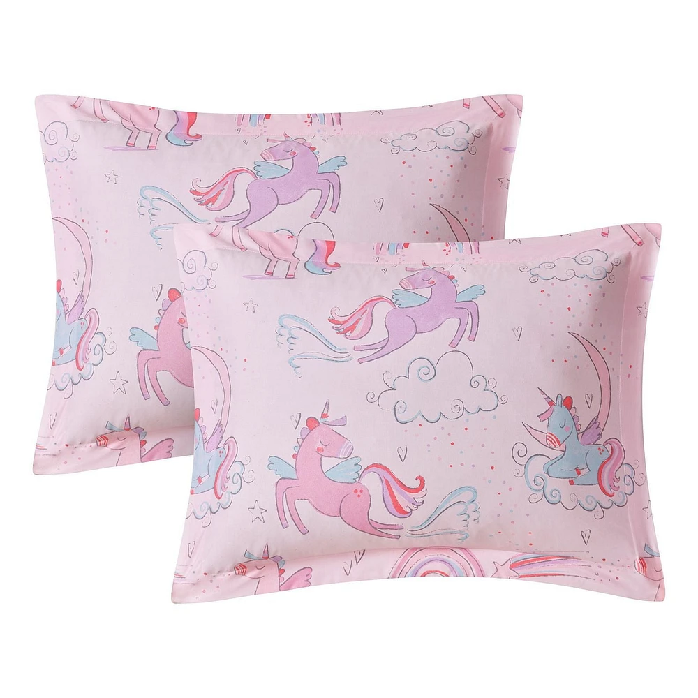 Mainstays Kids Pink Unicorn Bed in a Bag, Twin: 6 piece set & Double: 8 piece Set