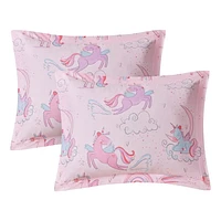 Mainstays Kids Pink Unicorn Bed in a Bag, Twin: 6 piece set & Double: 8 piece Set
