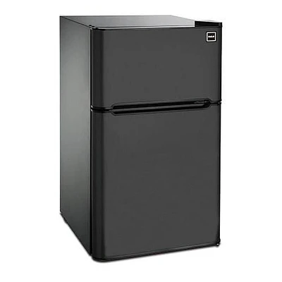 Réfrigérateur RCA à 2 portes de 3,2 pieds cube avec congélateur en haut - Noir