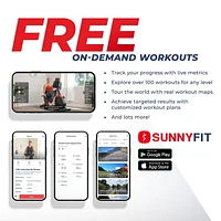 Sunny Health & Fitness Cross Trainer et Elliptique Incliné Élite avec Exercisers pour les Bras, Siège Facilement Ajustable, et Connectivité Bluetooth Améliorée avec l'Application Exclusive SunnyFit®,