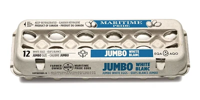 Maritime Pride Jumbo White Eggs, 12 Count