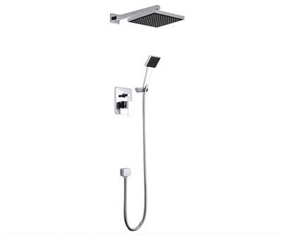 DROP Bath and Kitchen DR091030 Ensemble de douche mural carré en couleur chrome