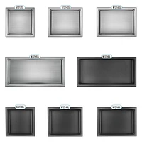 Niche de douche murale d'akuaplus® 12 po x 24 po, fait en acier inoxydable .