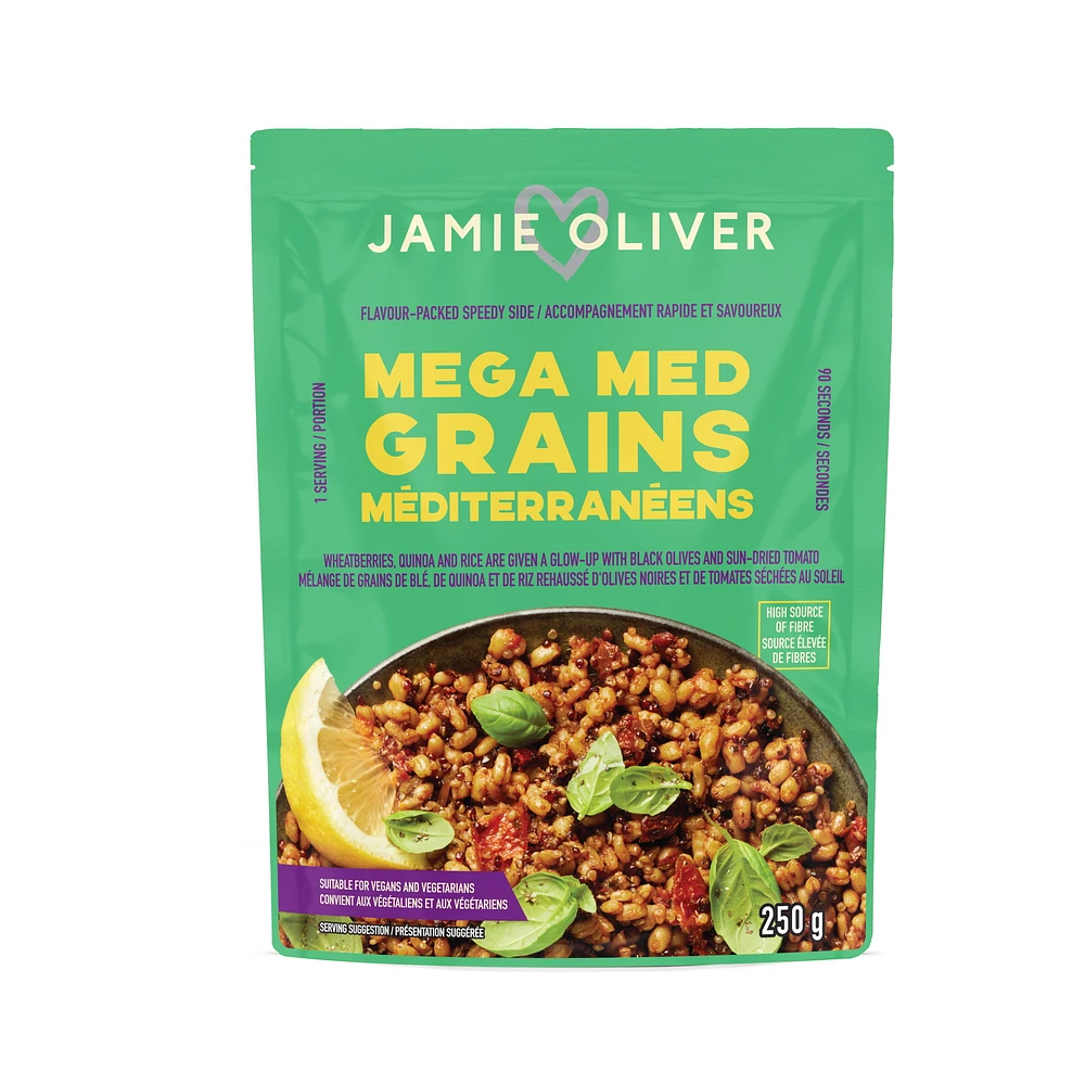 JAMIE OLIVER Grains Méditerranéens 250G JAMIE OLIVER Grains MéditerranéensSachet Heat & Eat 250G