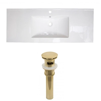 American Imaginations -in. W 1 Hole Ceramic Top Set In White Color