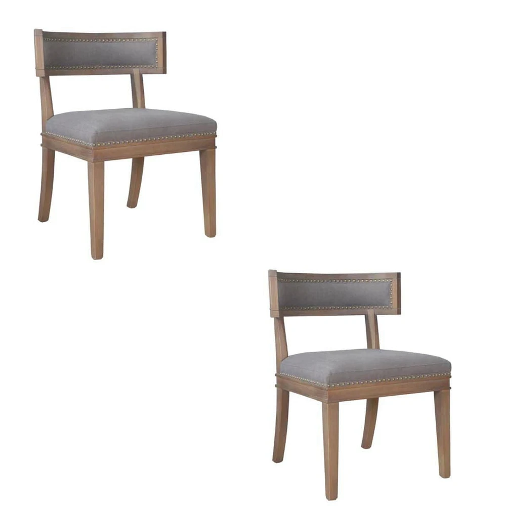 Roman Dining Chair made of solid wood and vintage upholstery SET OF 2