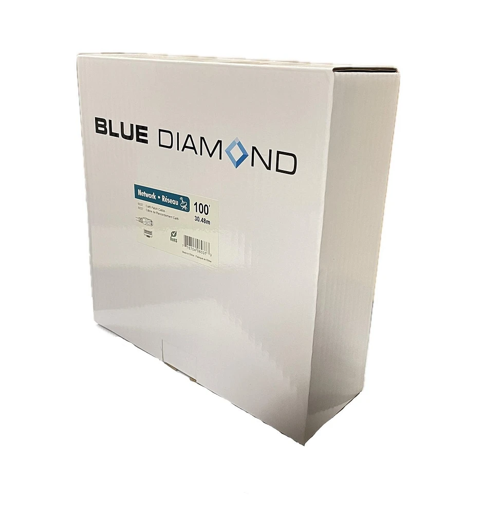 BlueDiamond Câble de raccordement Ethernet Cat6 homologué CSA et UL - 100pi, gris