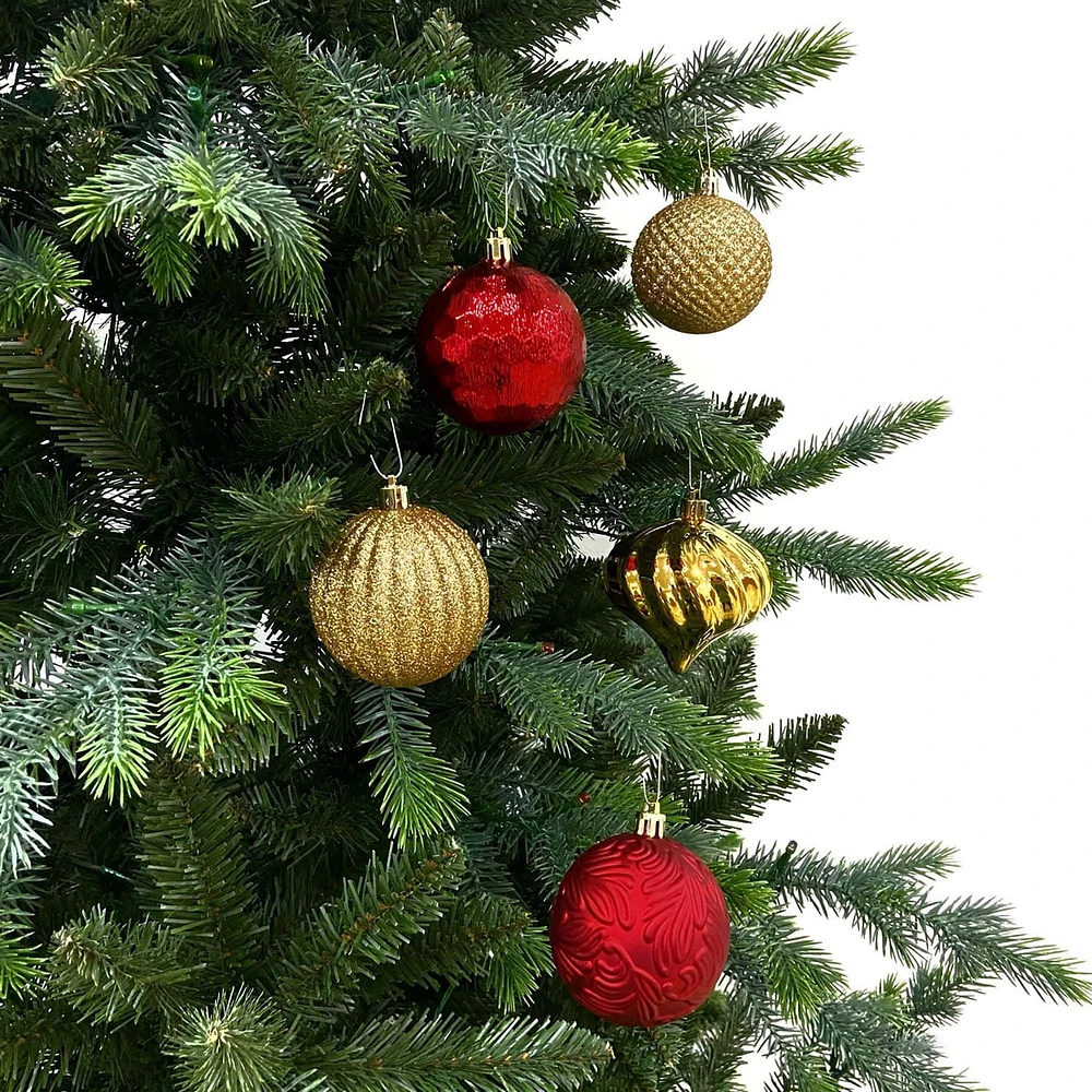 Holiday Time 45 Count Shatterproof Ornaments-Red/Gold
