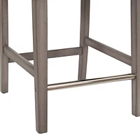 CorLiving Leila Upholstered Indoor Counter Height Bar Stool with Tufted Back and Wood Legs - Sold Individually