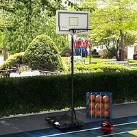 Soozier Basketball Hoop Outdoor with Wheels, 6-7ft Height Adjustable