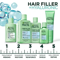 Garnier Fructis Hair Filler + Hyaluronic Acid Moisture Repair Sulfate-Free Cream-Gel, for Curly and Wavy Hair, Locks In Moisture & up to 100 Hours of Frizz Control, 150ml, Fill curly hair with moisture