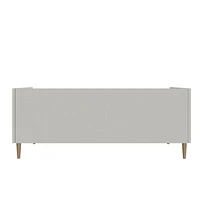 DHP Alicent Twin Upholstered Daybed with Gold Metal Legs, Gray Linen
