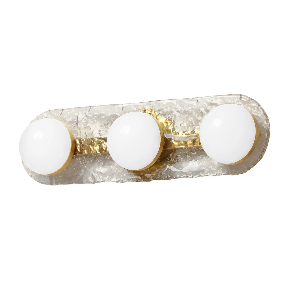 Velma Vanity - 3 Light - Aged Brass - Clear Glass